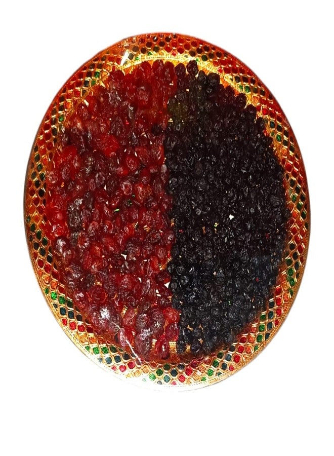 Koogly طبق كوجلي ميناكاري كبير مع توت أزرق مجفف وكرز، هدية مثالية لعيد ديوالي وحفلات الزفاف - Image 1