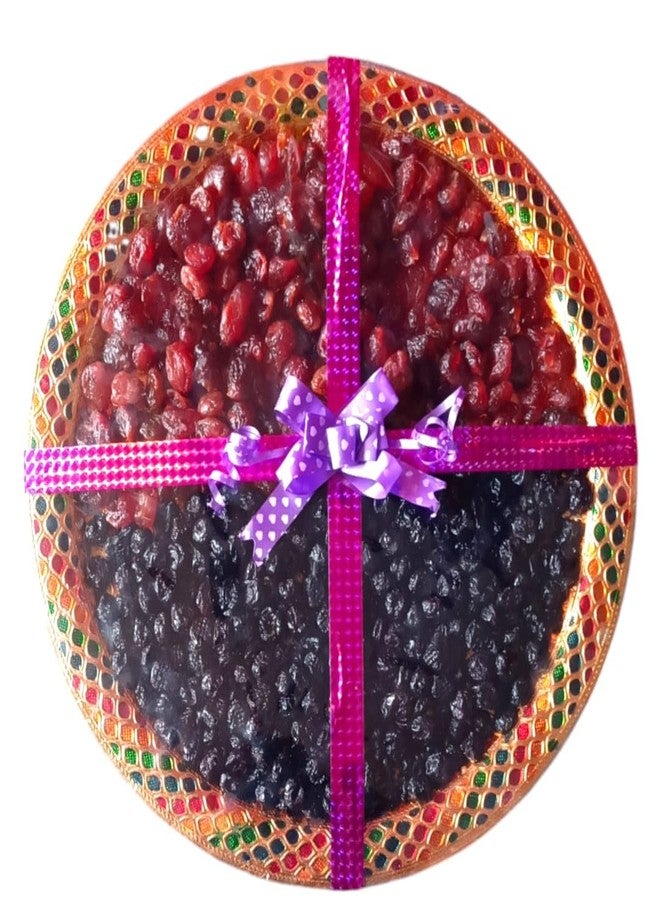 Koogly طبق كوجلي ميناكاري كبير مع توت أزرق مجفف وكرز، هدية مثالية لعيد ديوالي وحفلات الزفاف - Image 2