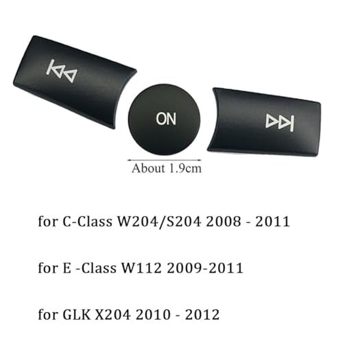 CYCDIY Car Radio ON Volume Button Cover Trim Decal Compatible with Mercedes Benz C-Class W204 2008-2011/E -Class W112 2009-2011/GLK X204 2010-2012(Black Model B) - Image 5