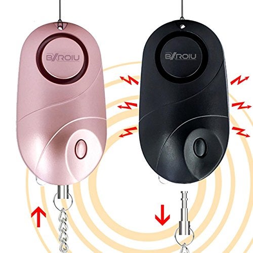 BXROIU Personal Alarm Siren Emergency Self Defense Security with LED Lights Safety Alarm for Women Kids and Elders (Rose Gold + Black) - Image 1