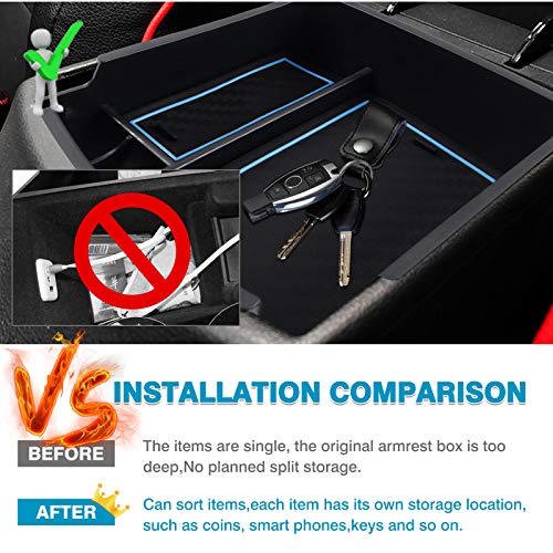 Autorder Center Console Organizer for Hyundai Kona 2018-2021 2022 2023 Accessories Armrest Storage Box Secondary Insert Tray with 3 Color Mats (Not for Kona EV) - Image 5