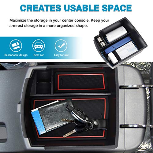 Autorder Center Console Organizer for Hyundai Kona 2018-2021 2022 2023 Accessories Armrest Storage Box Secondary Insert Tray with 3 Color Mats (Not for Kona EV) - Image 4