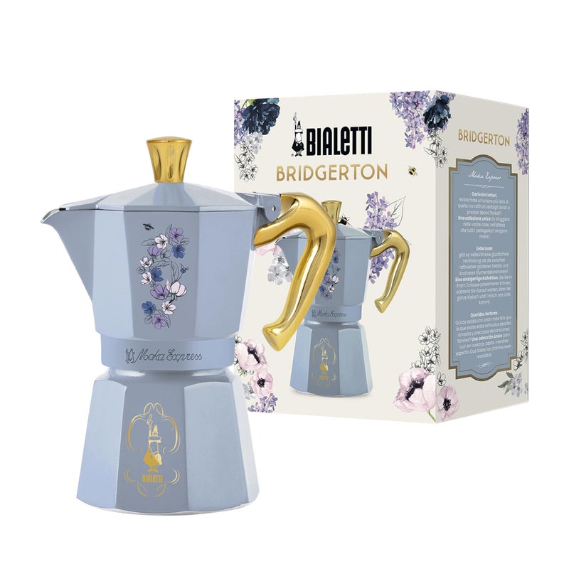 Bialetti â€“ Moka Express Bridgerton: Iconic stovetop Espresso Maker â€“ Official Netflix License, 6 Cups (6 oz.), Aluminum - Image 1