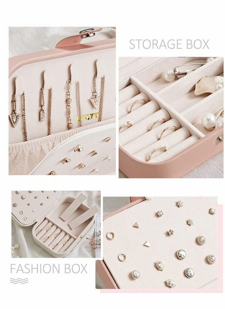 Y&D - Jewelry Box for Women Girls PU Leather Organizer Storage Case with Compartments, Earrings Bracelets Rings Watches - Image 1