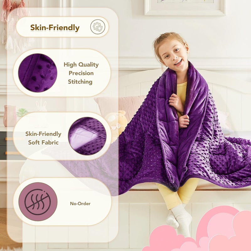 CuteKing Weighted Blanket - 36"x48" 5lbs Minky Dots Heavy Blanket with Glass Beads Soft Breathable for All-Season Summer Fall Winter Thick Comfort for Sleeping - Image 5