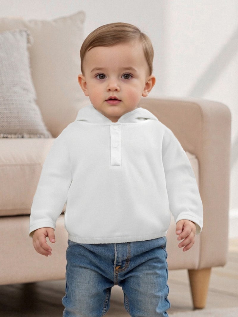 Toddler Baby Halloween Ghost Hoodie Half Button-up Long Sleeve Hooded Tops Casual Fall Clothes - Image 3
