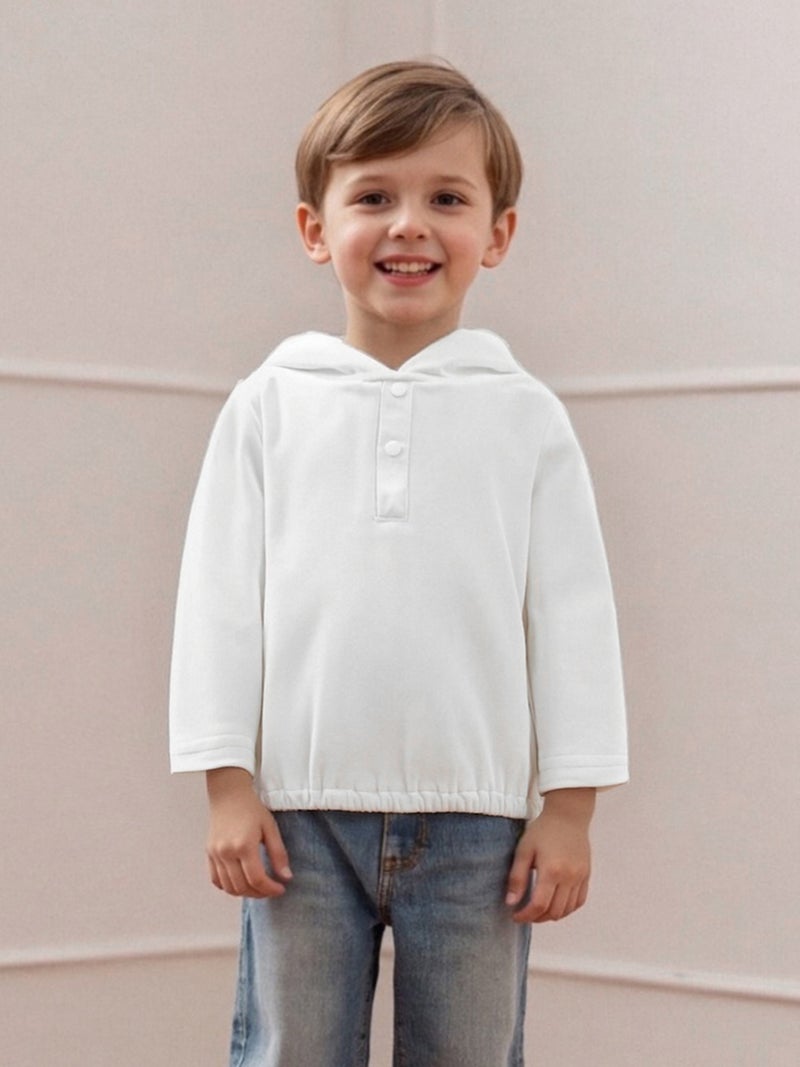 Toddler Baby Halloween Ghost Hoodie Half Button-up Long Sleeve Hooded Tops Casual Fall Clothes - Image 2