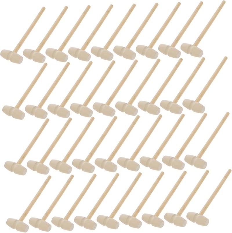 36 Pcs Wooden Mallet Hammer Set For Kids Interactive Play Solid Wood Construction - Image 1