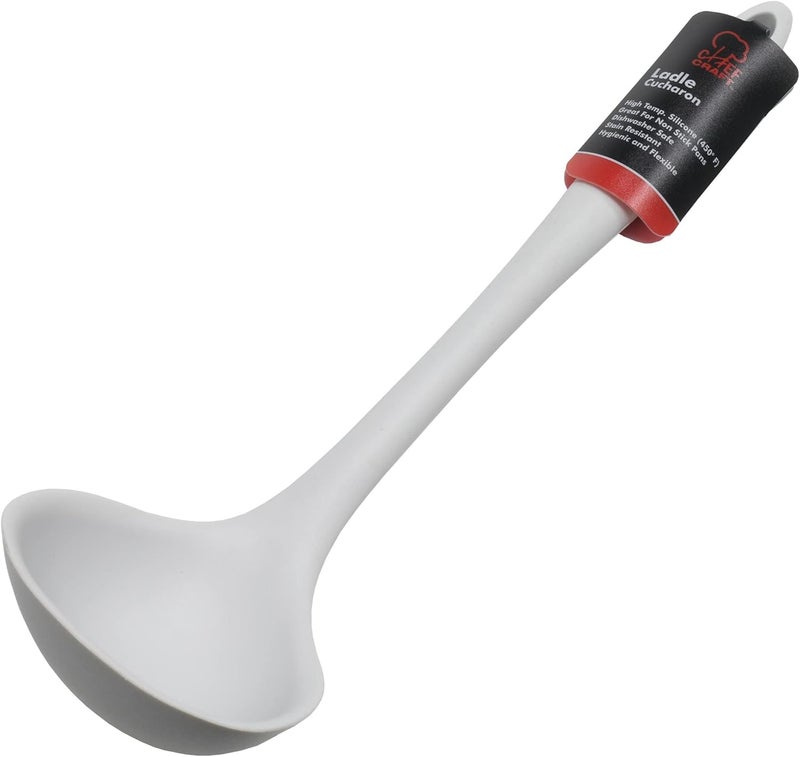 Chef Craft Premium Silicone Cooking Ladle, 11.25 inch, Gray - Image 2