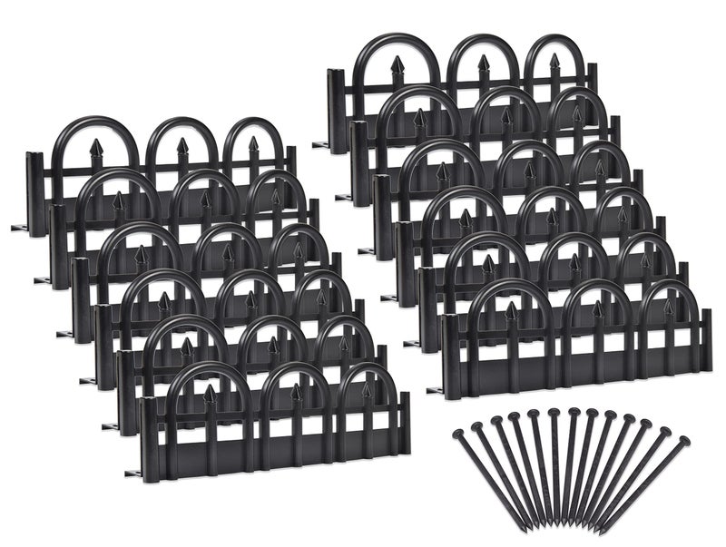 EasyFlex Decorative No-Dig Landscape Edging Kit - 15 ft., Black Wrought Iron-Look