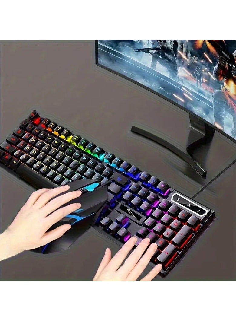 DubaiGallery G21 Keyboard Wired USB Gaming Mouse Flexible Polychromatic LED Lights Computer Mechanical Feel Backlit Keyboard Mouse Set - Image 2