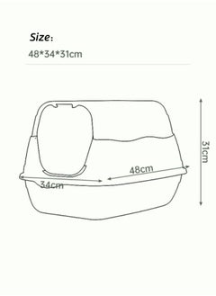 Generic Semi-Enclosed Sifting Litter Box Anti-Splash with Spoon Kitten Open Top Litter Tray High Sides Cat Litter Box Cat Travel Toilet(Blue)  - Image 2