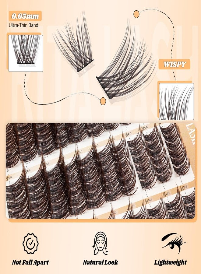 RITALASH Dark Brown Lash Clusters Kit Velure Lash Clusters Clear Band Manga Lashes Clusters Kit D Curl Eyelash Clusters Kit Cluster Eyelash Extension Lash Extension+Lash Bond&Seal,Tweezers(Brown Velure Kit) - Image 2