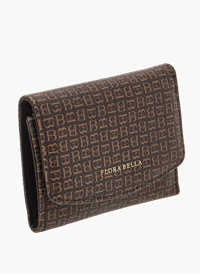 فلورا بيلا من شو إكسبرس Womens Textured Tri-Fold Wallet With Button Closure