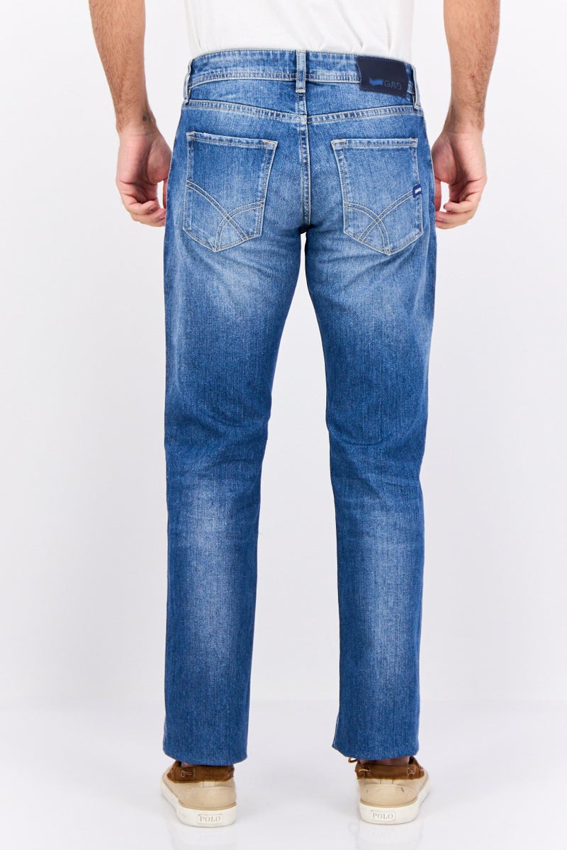 GAS جينز مورس للرجال بقصة مستقيمة، مغسول وقابل للتمدد، أزرق - Image 2