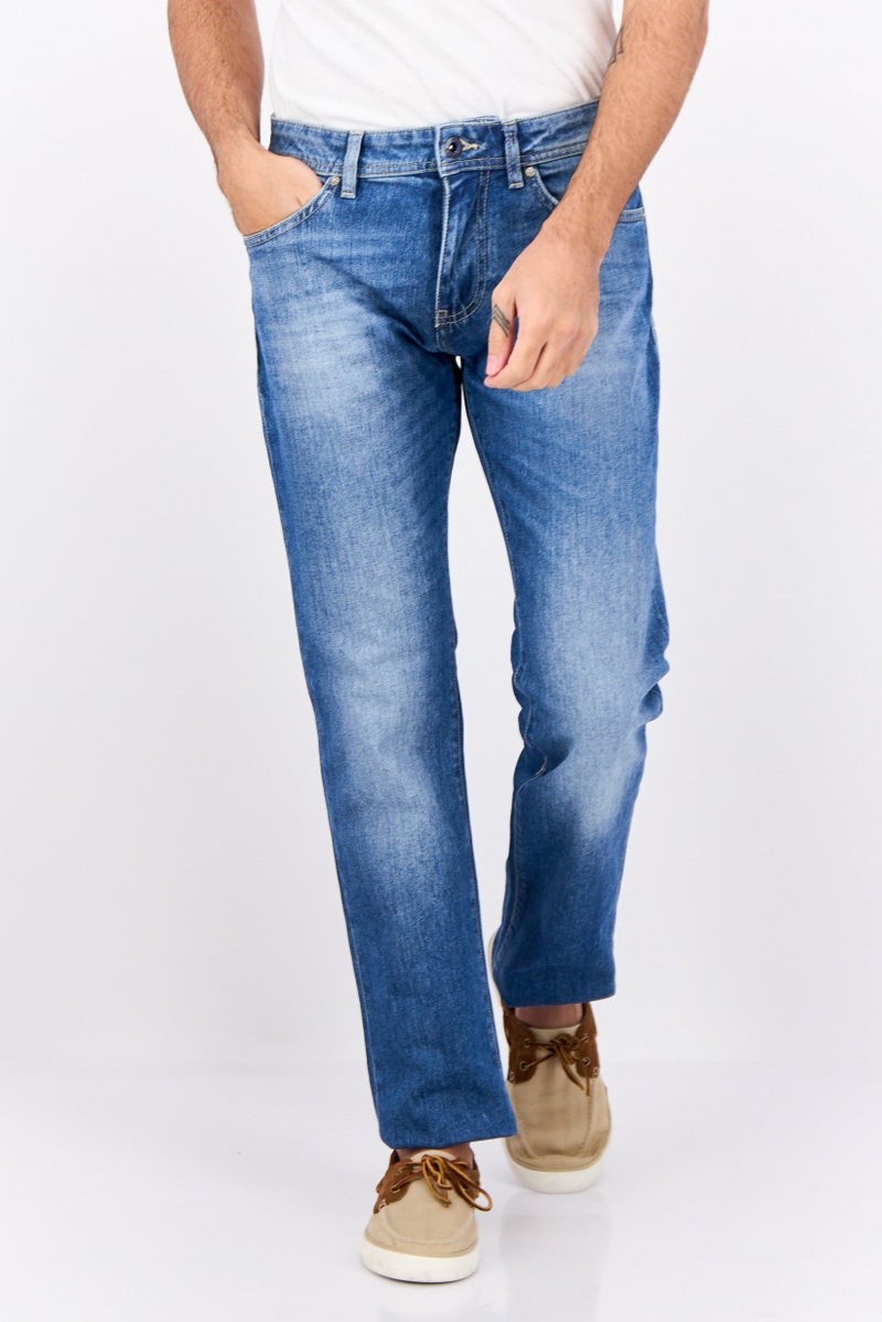 GAS جينز مورس للرجال بقصة مستقيمة، مغسول وقابل للتمدد، أزرق - Image 1