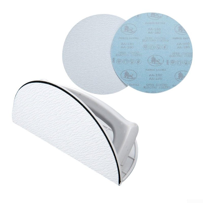 أداة سنفرة نصف دائرية مقاس 4 مع 10 وسادات سنفرة قابلة للاستبدال للخشب والمعادن والبلاستيك والجدران الجافة والطحن التفصيلي - Image 2