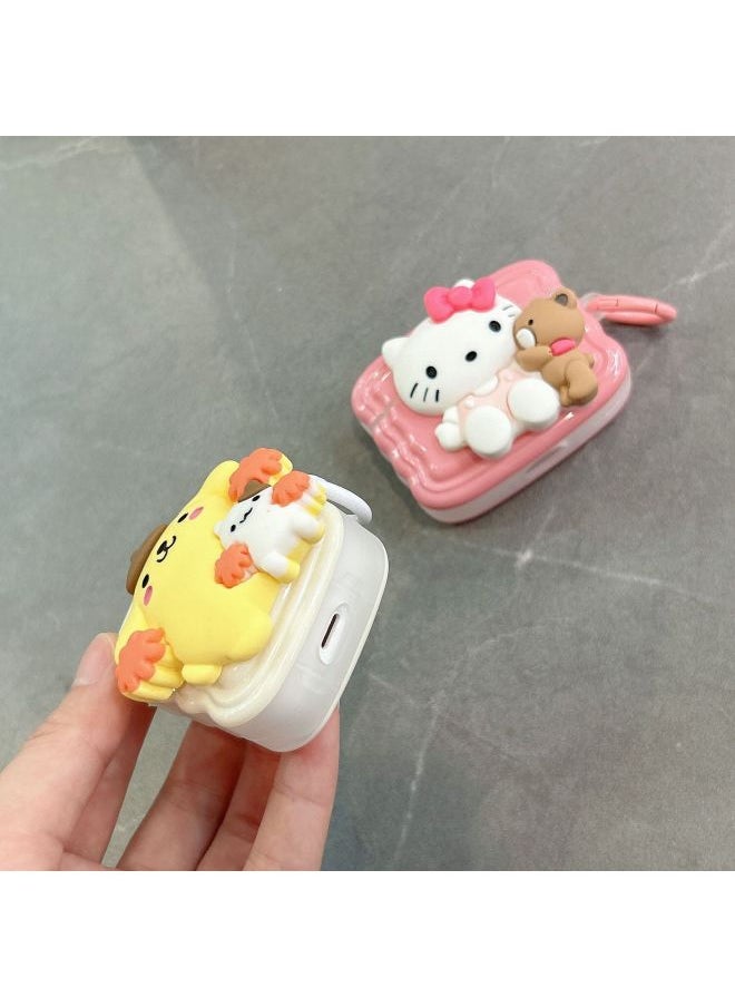 Generic - Three-dimensional Cute Cartoon For AirPods 3 Protective Shell 1/2/3 Generation Wireless Bluetooth Headset Cover Pro2 Japan And South Korea-Color:Hello Kitty + Hook-Model:Airpods Pro2 - Image 1