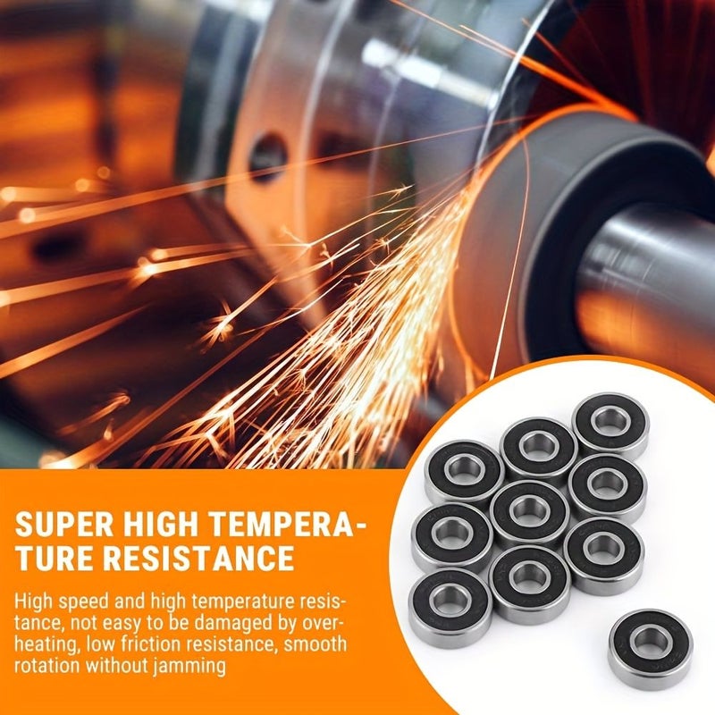Set Of 20 Rubber Sealed Deep Groove Ball Bearings 8 X 22 X 7 Mm Double Seals For Industrial Machinery Vehicles Ships And More - Image 4
