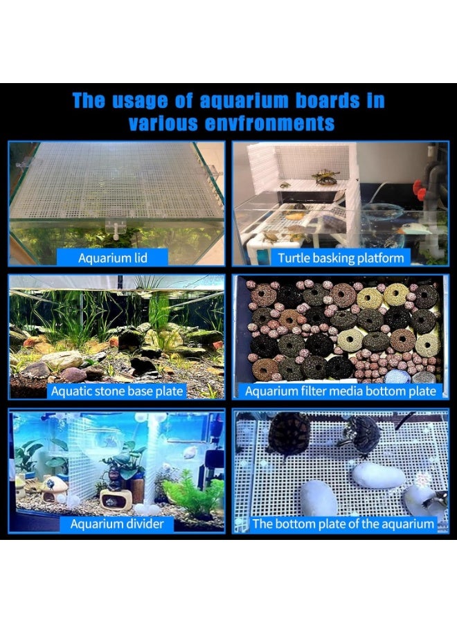 SYOSI 4 Pcs Adjustable Aquarium Divider, Fish Tank Grid Panel with 0.15 Inch Holes, DIY Egg Crate Tray for Tank Bottom Filter, Fish Isolation, Habitat Customization, Reptile Enclosure Organization (White) - Image 3