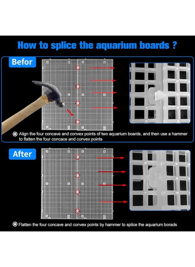 SYOSI 4 Pcs Adjustable Aquarium Divider, Fish Tank Grid Panel with 0.15 Inch Holes, DIY Egg Crate Tray for Tank Bottom Filter, Fish Isolation, Habitat Customization, Reptile Enclosure Organization (White) - Image 5