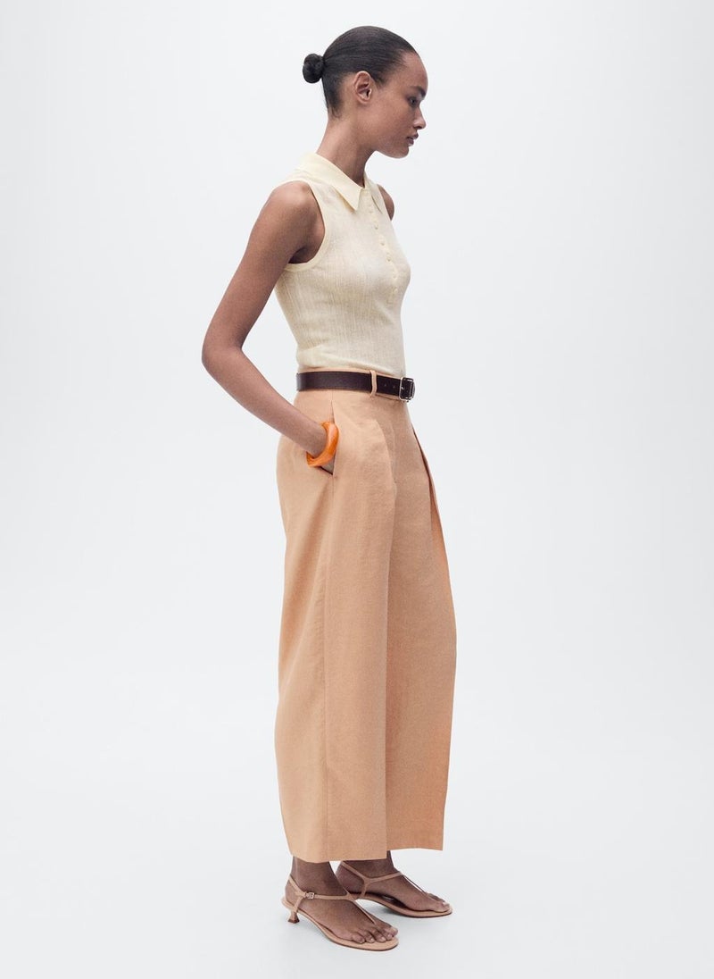 MANGO - Polo-Neck Knitted Top - Image 1