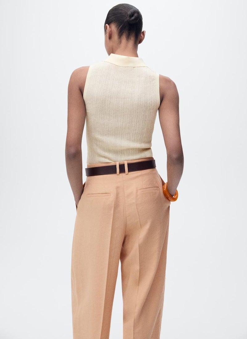 MANGO - Polo-Neck Knitted Top - Image 1