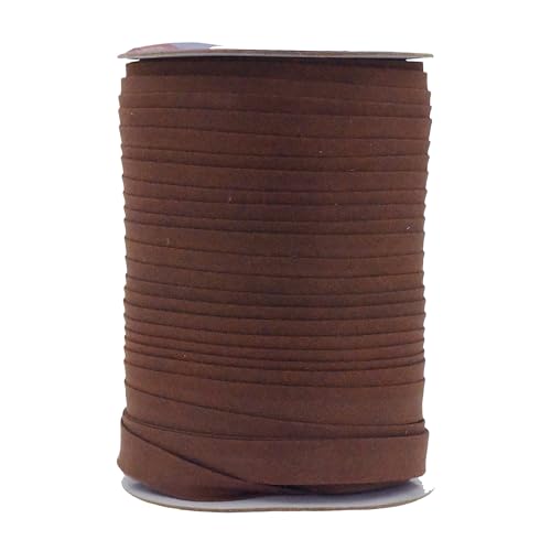 Mandala Crafts 55 Yards 1/2 Inch Brown Double Fold Bias Tape for Sewing - Bias Binding Tape for Quilting Binding, Hemming, Seam, and Fabric Piping - Image 1