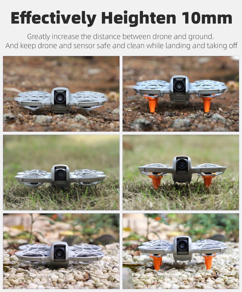 GetZget® Height Extender Compatible with DJI Neo - 10mm Landing Gear Leg Extensions, Stable and Durable Protection for Smooth Takeoffs and Landings Accessories (Neon Orange) - Image 2