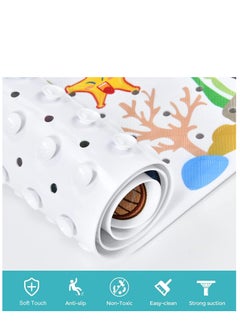 KASTWAVE Baby Bath Mat for Tub for Kids, 40 X 16 Inch Extra Long Kids Bathtub Mat Non Slip, Cartoon Patterned Bath Tub Shower Mat Anti Slip with Suction Cups & Drain Holes, Machine Washable, Whale  - Image 5
