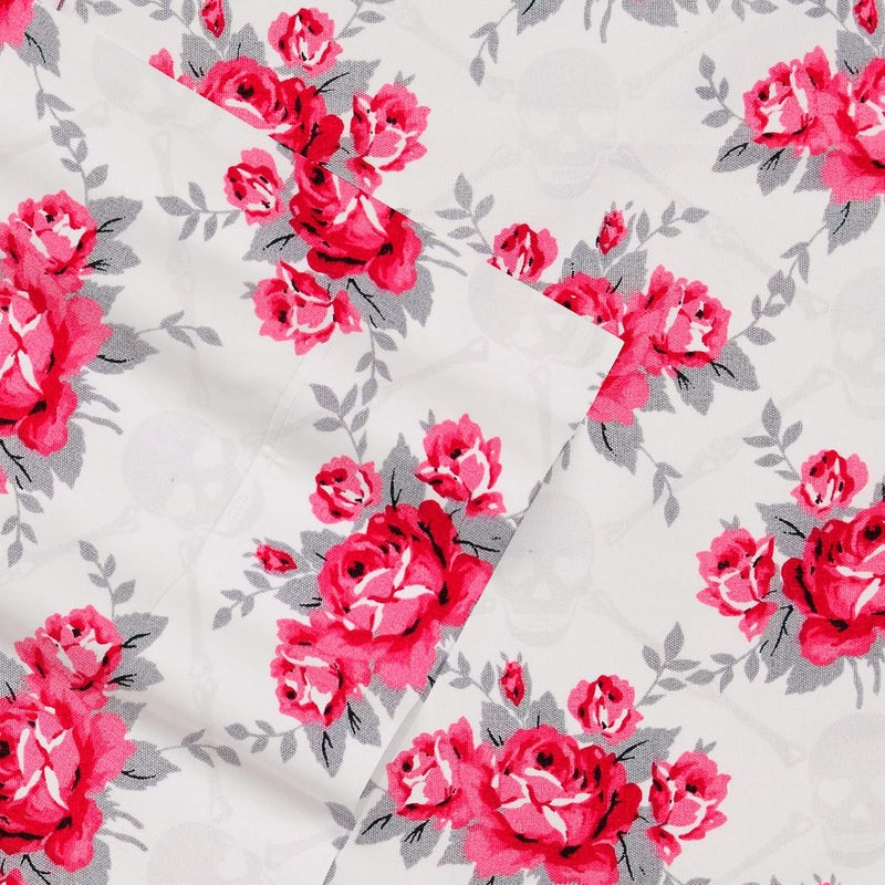 - Twin Sheets, Soft & Lightweight Bedding, Fade & Wrinkle Resistant (Skull Rose Trellis, Twin) - Image 2