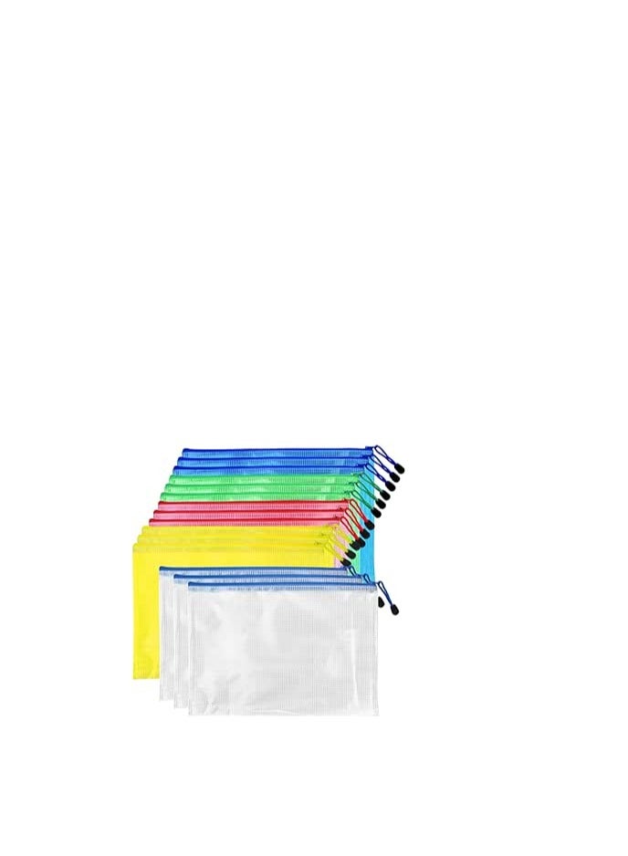 Generic 12-Piece A4 Size Zipper Bag Assorted Colours  - Image 1