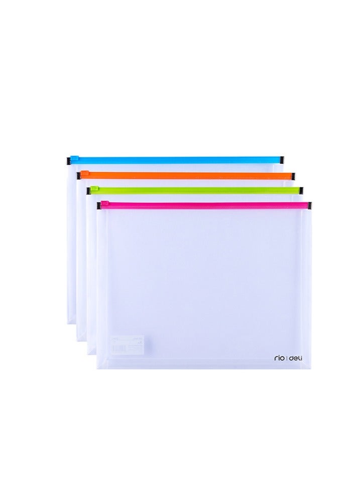 Generic 12-Piece A4 Size Zipper Bag Assorted Colours  - Image 2