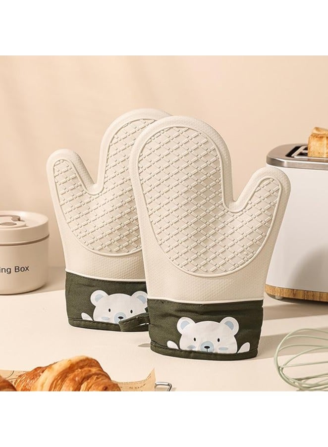 general Silicone Heat-Insulating Gloves Thickened High Temperature Resistant Oven Gloves Baking Kitchen Microwave Oven Special Hand Clip - Image 2