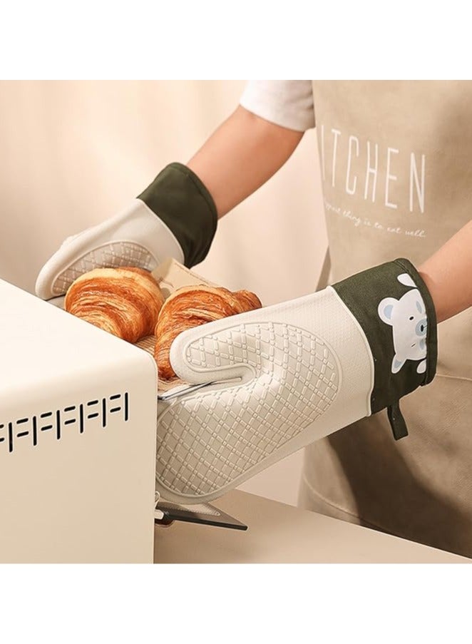 general Silicone Heat-Insulating Gloves Thickened High Temperature Resistant Oven Gloves Baking Kitchen Microwave Oven Special Hand Clip - Image 4