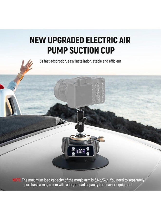 Neewer NEEWER 6" Electric Camera Suction Mount with Ball Head Magic Arm, Automatic Air Pump Vacuum Suction Cup, Aluminum Alloy Car Windshield Window Mount for Action Camera/Camera/Phone, CA017  - Image 2