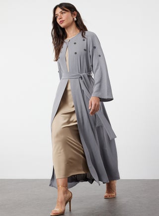 Gray Belted Stone Accessory Woven Cap & Abaya & Abaya TCTSS24KF00038 - pzsku/Z3F815DE7E2B50F26A682Z/45/_/1739718152/7f3097fe-7206-43f8-a349-701a451490f0