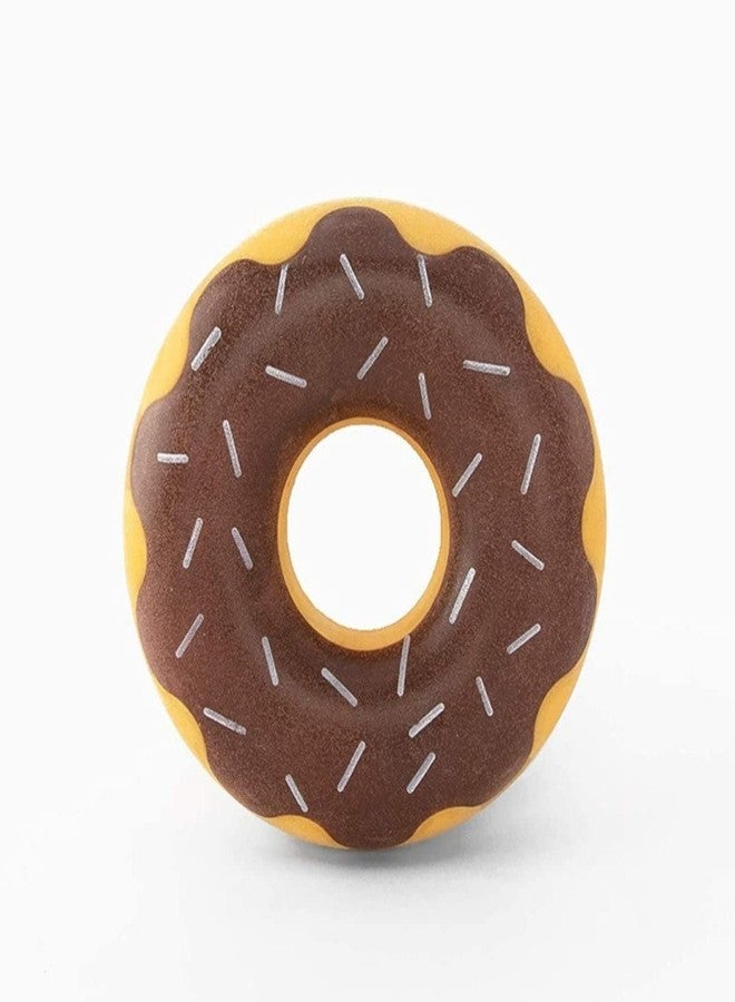 ZippyPaws ZippyTuff Dog Chew Toy - Durable Rubber Chew Ring Toy, Puppy Teething Toys, Tough & Squeaky Toys for Small, Medium, & Large Dogs, Flexible TPR Material - Chocolate Donut - Image 1