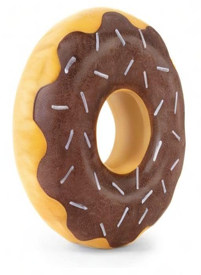 ZippyPaws ZippyTuff Dog Chew Toy - Durable Rubber Chew Ring Toy, Puppy Teething Toys, Tough & Squeaky Toys for Small, Medium, & Large Dogs, Flexible TPR Material - Chocolate Donut - Image 3