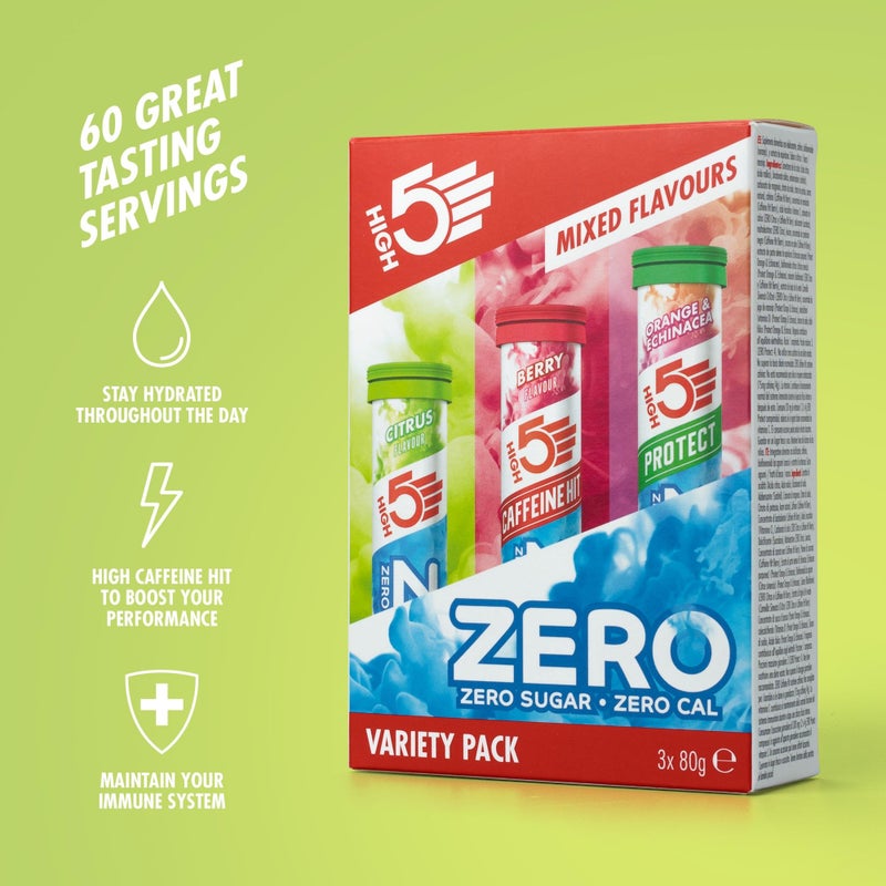 High5 ZERO Electrolyte Tablet - Hydration Tablets Enhanced with Vitamin C - 0 Calories & Sugar Free - Boost Hydration, Performance & Wellness - Variety Pack, 60 Tablets (20x, Pack of 3) - Image 2