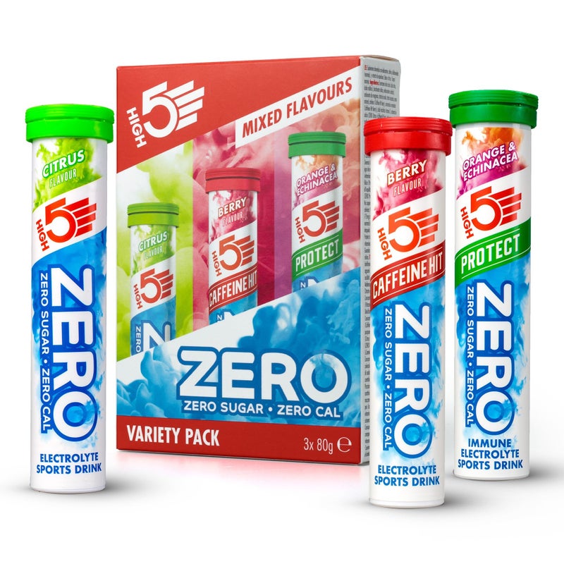 High5 ZERO Electrolyte Tablet - Hydration Tablets Enhanced with Vitamin C - 0 Calories & Sugar Free - Boost Hydration, Performance & Wellness - Variety Pack, 60 Tablets (20x, Pack of 3) - Image 1