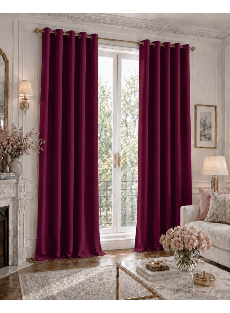 Amali Regal Dimout curtains with 16 Grommets in 2 panels Size (W132 x L 274cm) for living room Decor or bedroom window noise reduction and light blocking - Image 1