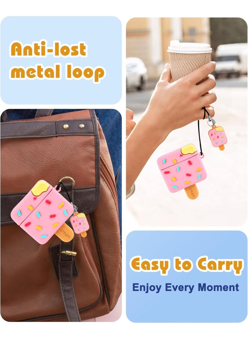 Airpods 4th Case - with Keychain and Cleaner Kit for AirPods 4th Generation Case  Ice Cream Cute Kawaii Funny 3D Soft Silicone Fun Cool for Girls Women Teens for Air pods 4 Cover - Image 3