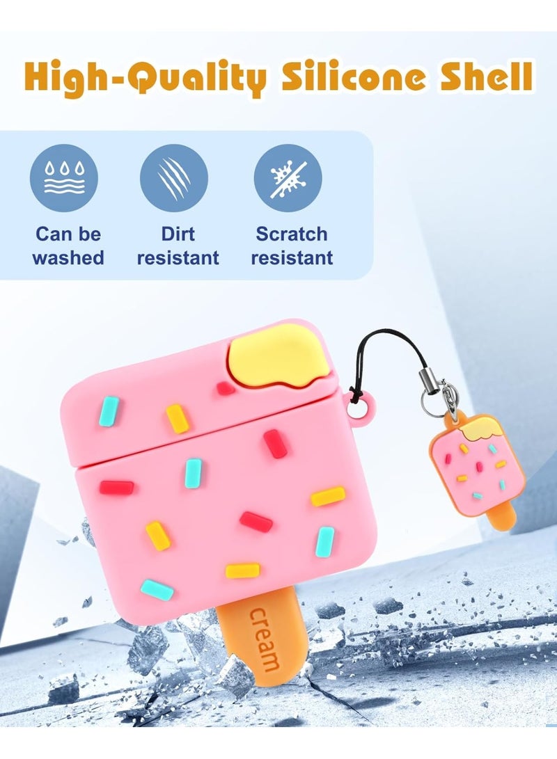 Airpods 4th Case - with Keychain and Cleaner Kit for AirPods 4th Generation Case  Ice Cream Cute Kawaii Funny 3D Soft Silicone Fun Cool for Girls Women Teens for Air pods 4 Cover - Image 4