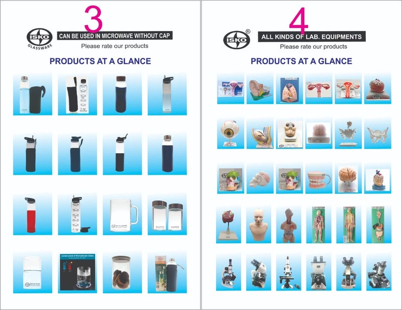 ISKO® Borosilicate glass water bottle 1 ltr. with motivational time marking with 2 steel caps and with protective fabric cover, Heat resistant/Dish washer/Microwave safe - Image 3