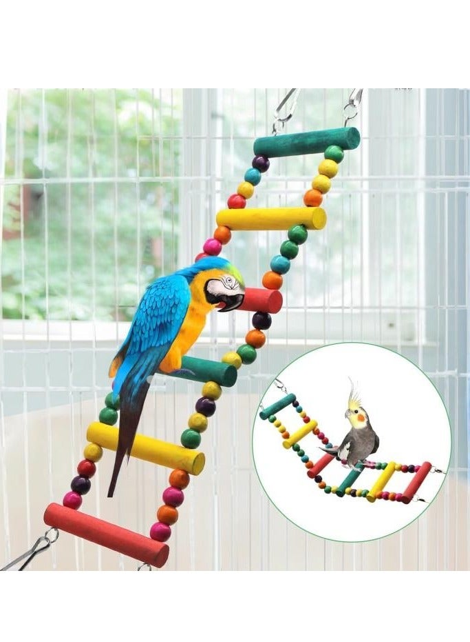 15-Piece Bird Swing Chewing Toy Set With Hammock Bell Multicolour - Image 2