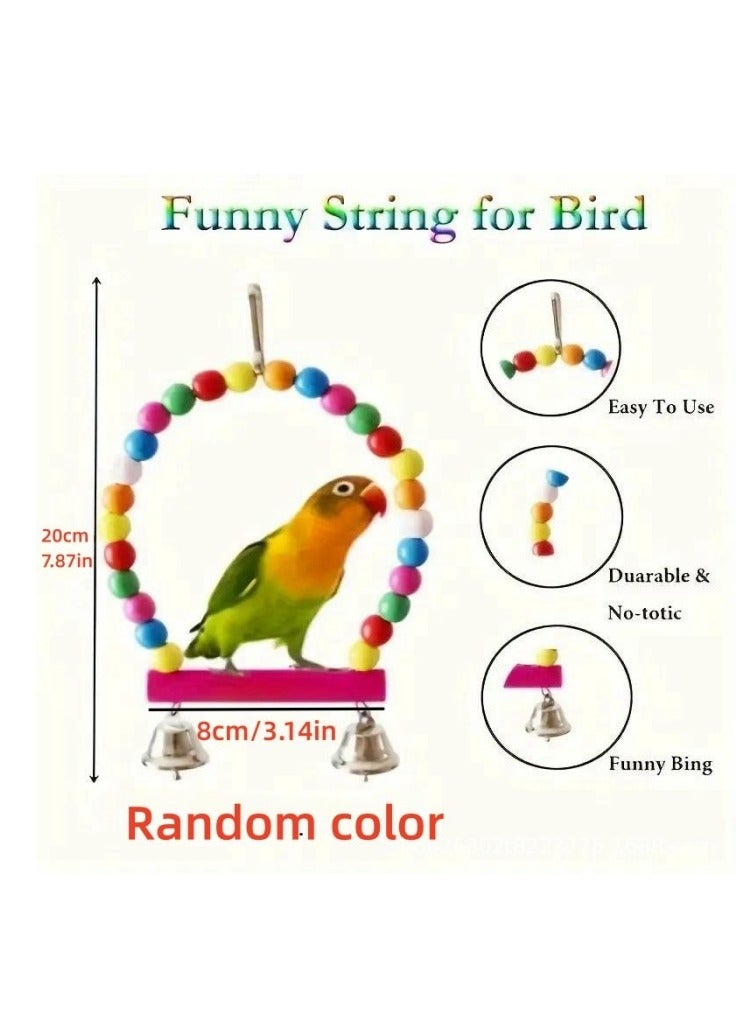 15-Piece Bird Swing Chewing Toy Set With Hammock Bell Multicolour - Image 4