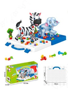 Toy Box Creative Drilling Toy Set DIY Animal Puzzles Drill Assembling Toys For Kids 