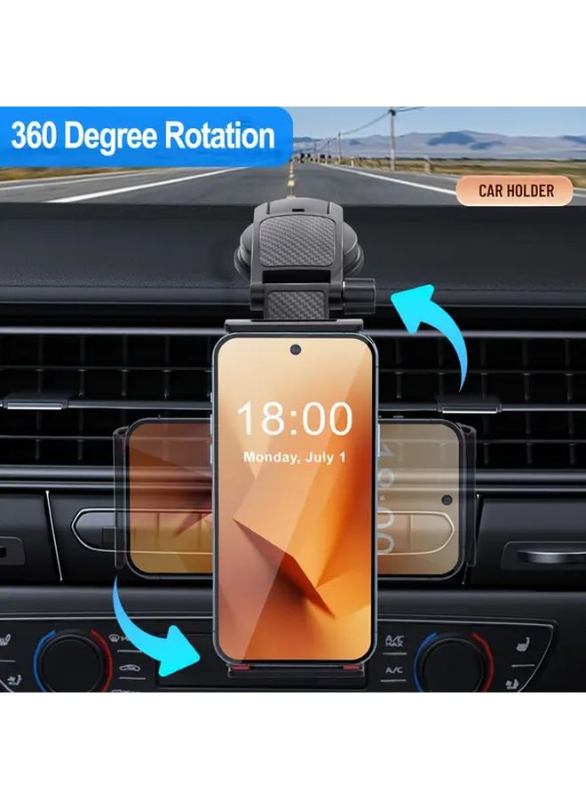 Black Adjustable Car Dashboard Tablet Phone Holder for 4 12 Inch Devices Secure Grip - Image 4
