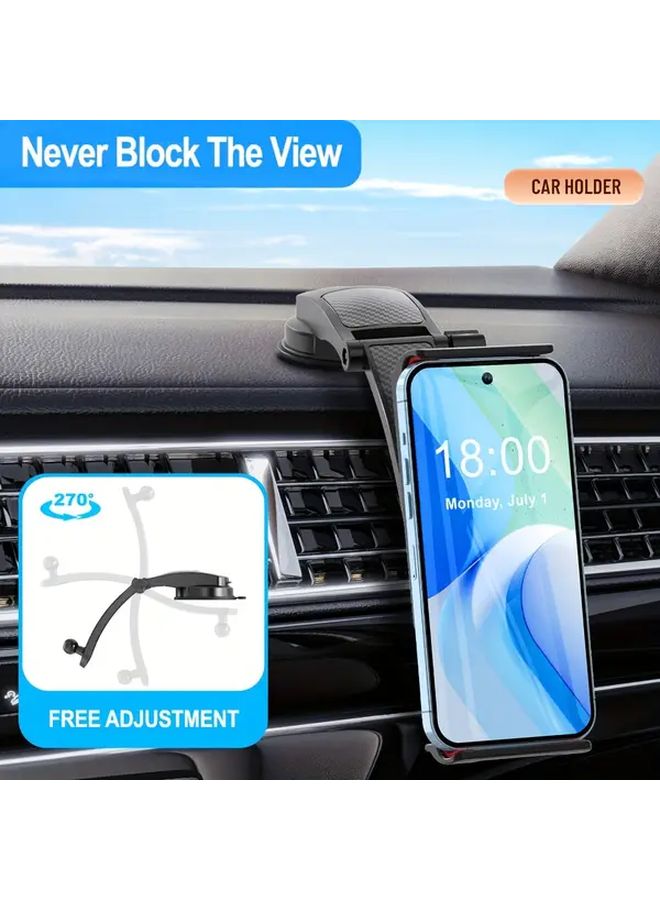 Black Adjustable Car Dashboard Tablet Phone Holder for 4 12 Inch Devices Secure Grip - Image 3